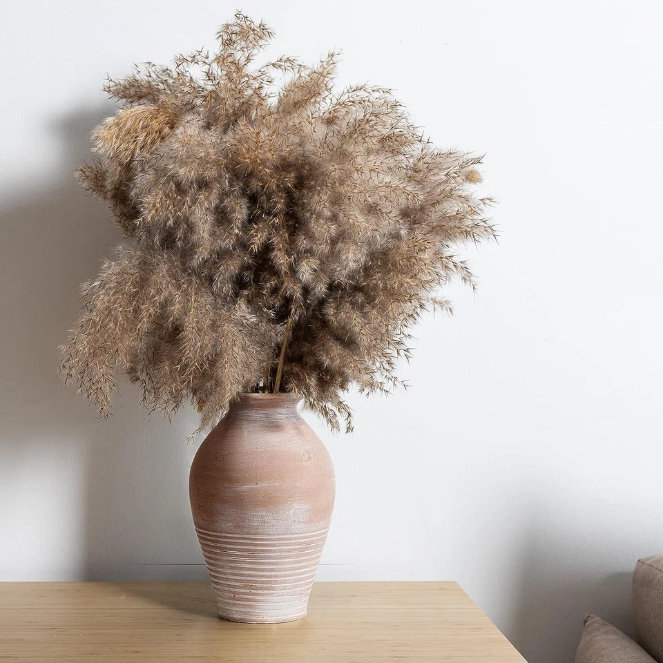 Terra Cotta Rustic Farmhouse Terracotta Vases Whitewashed - Image 2 of 4