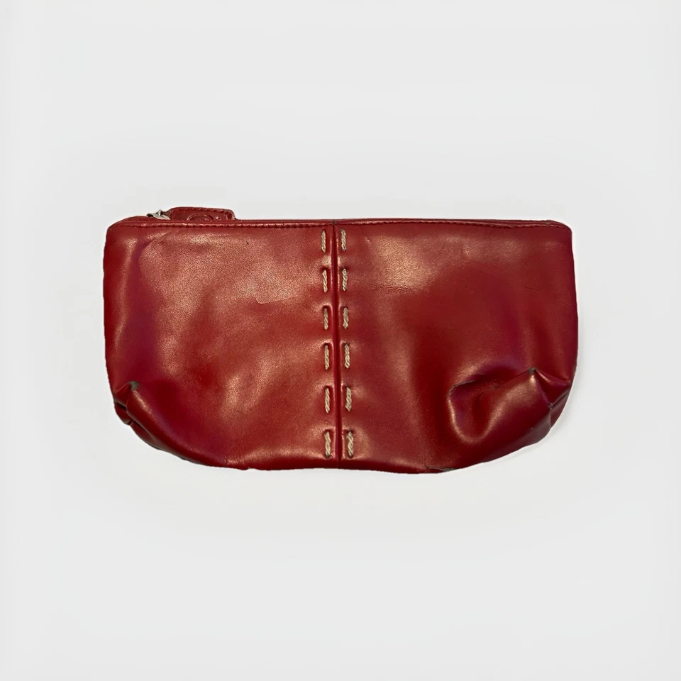 Bolso Oscar de la Renta Rojo Bolsa Cuero Cremallera Foto 2 de 3