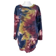 Vici Tie-Dye Tunic Length Sweatshirt Size S Oversized Boho Hippie Festival Comfy