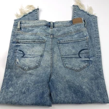 American Eagle Highest Rise Jegging Crop 10 (Fits 28W 26L) Distressed Jeans MINT