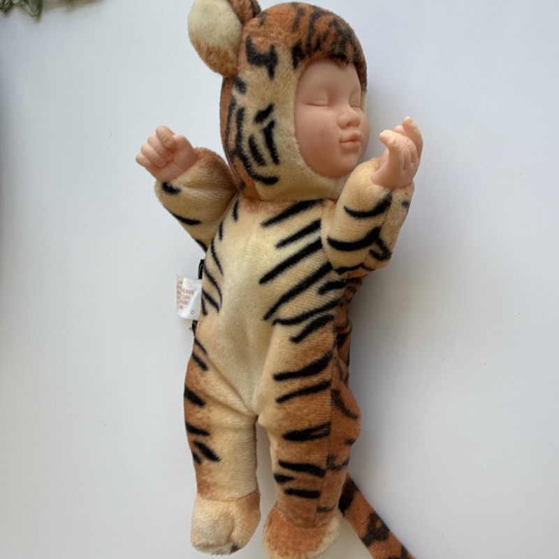 Anne Geddes Soft Body Baby Doll Plush Tiger Costume, Eyes Closed, 2000
