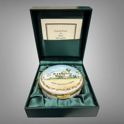 Authentic Mary McLaughlin Enamel Box Orchid Island Juice Company in Original Box