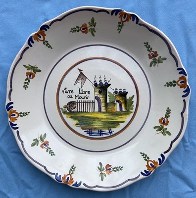 Quimper Faiencerie d Art de Malicorne HandPainted French Revolution Plate France