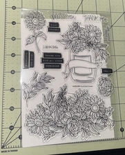 Simon Says Stamp Clear Stamp Set, Sunshine Flowers #sss202384c NWOP