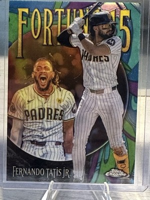 2025 Topps Chrome Fernando Tatis Jr. Fortune 15 & All Etch Insert Lot   Padres