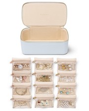Jewelry Travel Case,Travel Jewelry Organizer with Clear Velvet Jewelry Bags 1...