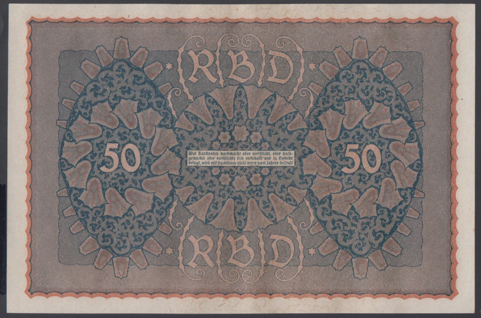 Germany 50 Mark 1919 XF+++ P. 66, Banknotes, Circulated - Image 2 of 2