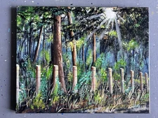 Original acrylic painting, stretched canvas, landscape,  20"x 16" Ready to hang