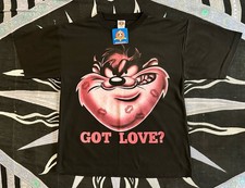 Vintage NOS 90s Looney Tunes Mens Size L Large Taz V Day Got Love T Shirt W/ Tag