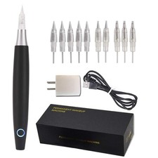 Wireless Permanent Eyebrow Makeup Pen Professional Rechargeable Rotary Black