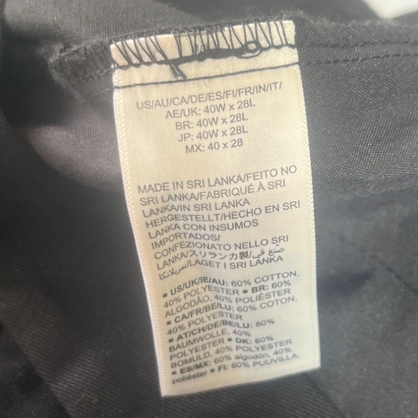 Essentials Classic Fit Pants Mens 40 x 28 Black New WOT