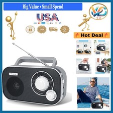 Portable AM FM Radio with Strong Reception Large Dial Earphone Jack