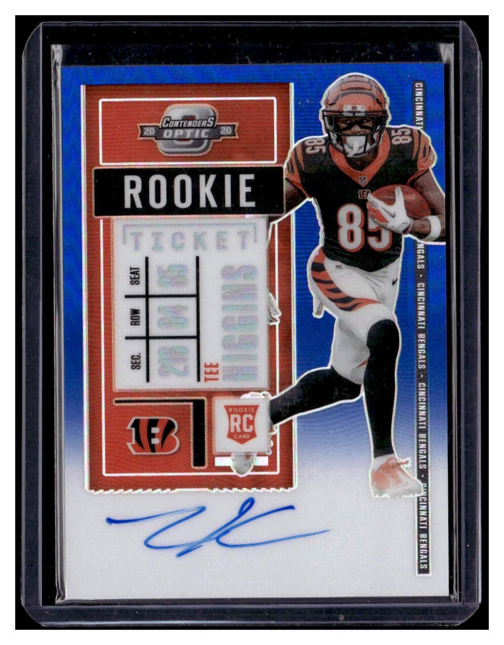 2020 Contenders Optic Blue #113 Tee Higgins Autograph Auto ROOKIE BENGALS /75