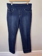 JAG Jeans High Rise Slim Ankle Dark Denim Stretchy Pull On Jeans Sz 14