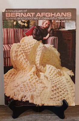 Vintage 1968 Bernat Afghans Pattern Book 160 Knit Crochet Berella Designs