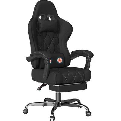 GUNJI Ergonomischer Bürostuhl mit Massagefunktion mit Rückenlehne und Kopfstütze