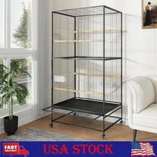 66  Large Metal Bird Cage with Stand, Feed Bo...