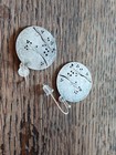 Vtg Round Mixed Metal Bird Earrings Silver Brass Copper Hook Dangle Drop Pierced — photo 9