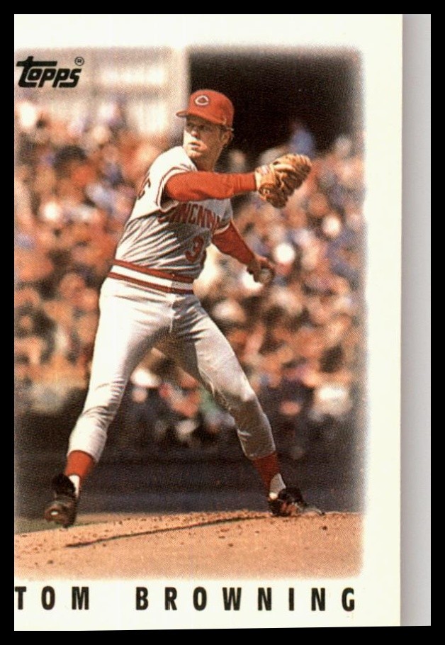 1986 Topps Major League Leaders Minis #40 Tom Browning
