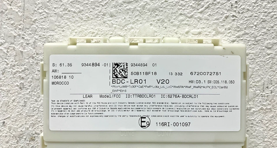 BMW X5 2014 módulo de control de carrocería 116RI001097 OEM Foto 3 de 4