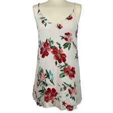 Lulus Khaleesa Floral Dress XS Rose Lined Sleeveless Gauzy Mini Crepe Casual