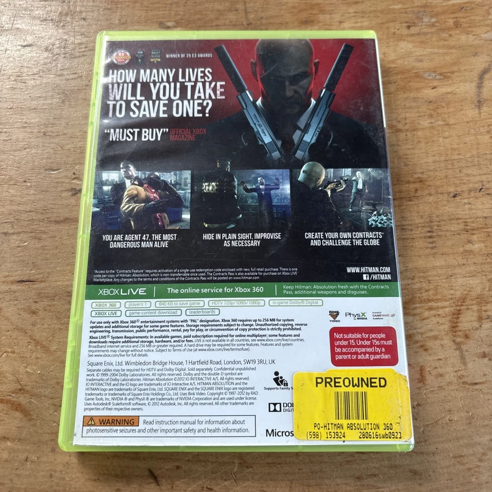 Hitman: Absolution XBOX 360 PAL Game Complete w/ Manual + Bonus DVD Free Post - Image 2 of 4