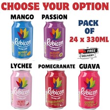 Rubicon 24 x 330ml Fizzy Drink Cans Exotic Fruit Juice Cans Bulk Case Wholesale