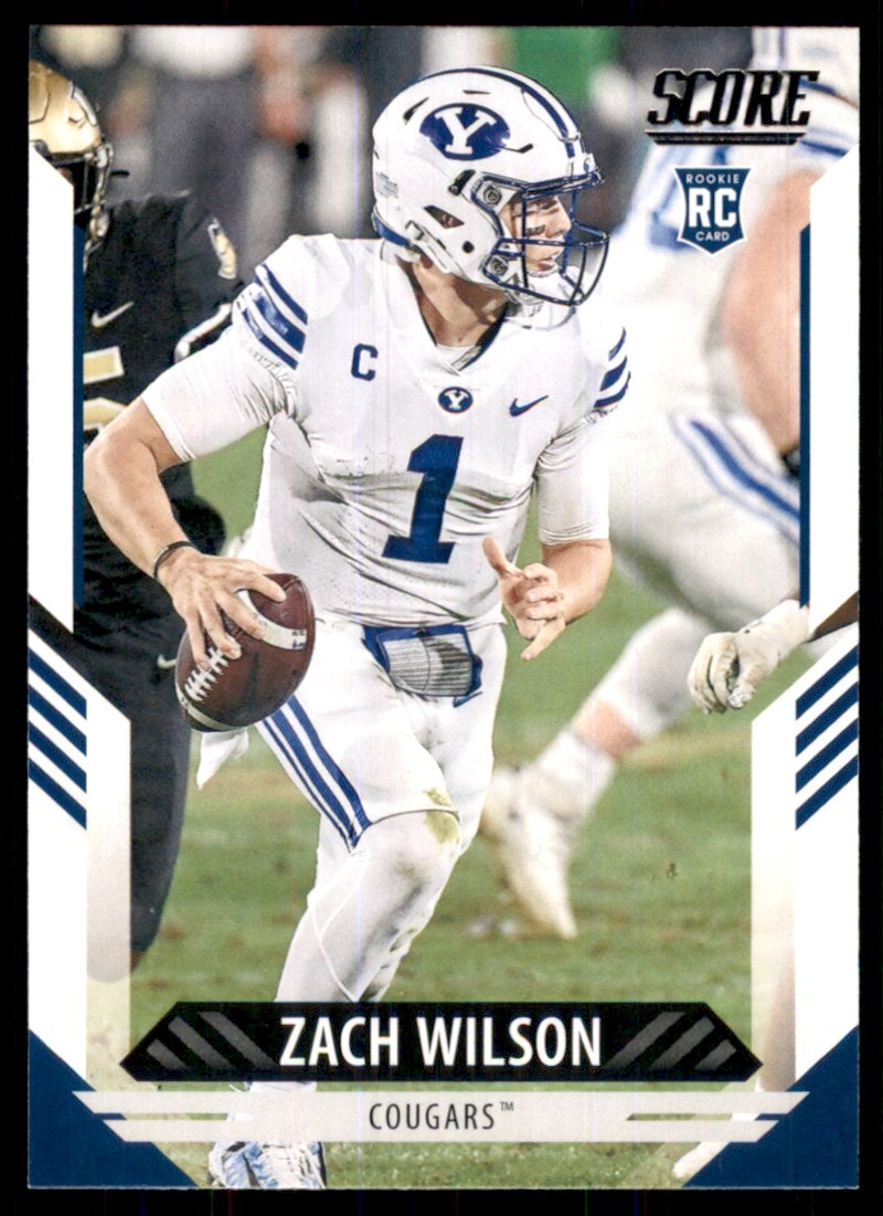 2021 Score Zach Wilson Rookie BYU Cougars #304