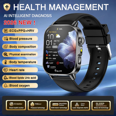 #ad New Men Accurate Health Diagnosis ECG Smart Watch Blood Pressure Blood Oxygen Bl $63.44