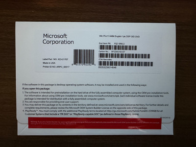 Windows 11 Pro 64 bit DVD with Product Key Factory Sealed & Free Shipping
