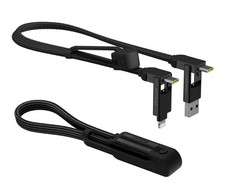 Rolling Square inCharge XL 6-in-1 Multi Charging Cable, Portable USB Black