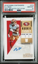2018 CONTENDERS WHITE JSY-AUTO-TKT STUB #313 D.J. REED 29/40 PSA 10