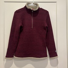 Kuhl Alska 1/4 Zip Pullover Sweater Womens XS Burgundy Fleece Trim Performance