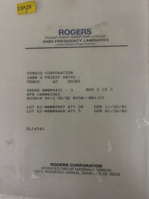 Rogers RO3010 Series High-Frequency PCB Copper Sheet C00002562 E2-00003987