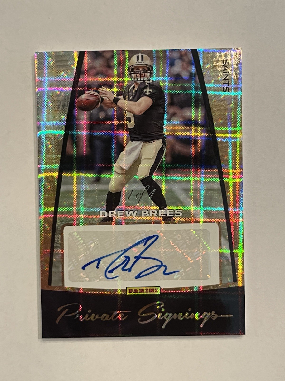 2016 Panini Private Signings Drew Brees 1/1 Auto