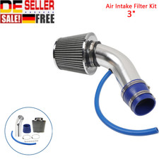 Air Intake Filter Kit Sport Luftfilter 3" =76mm KFZ Auto Sportluftfilter Silber