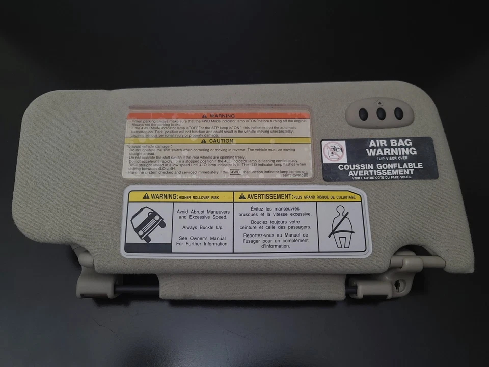 Par de quebra-sol lateral para motorista e passageiro Nissan Pathfinder Infiniti QX4 1997-2004 - Imagem 2 de 4