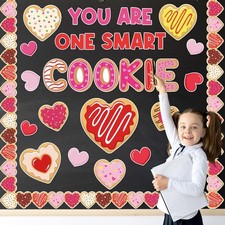 Valentine's Day Bulletin Board Decorations Valentines Cookie Heart Classroom Dec