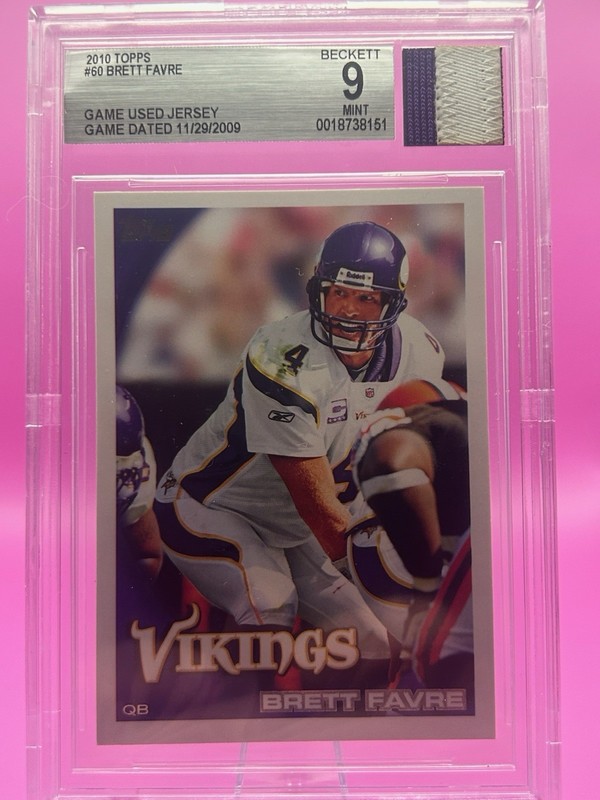2010 Jersey Fusion Legendary Brett Favre Game Used Jersey Two Color Patch BGS 9