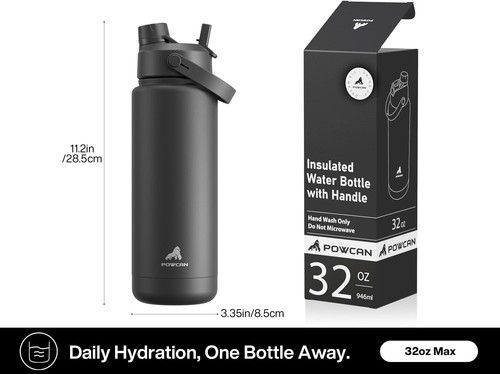 32 oz Leak-Proof Stainless Steel Water Bottle, Ideal for Sports & Travel - Picture 8 of 9