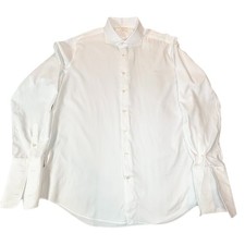 Suitsupply Formal Shirt Men  s 46/18 White French Cuff Egyptian Cotton