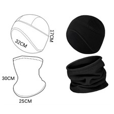 Winter Beanie Hat Scarf Set Windproof Ski Skull Cap Neck Warmer Gaiter BVWO