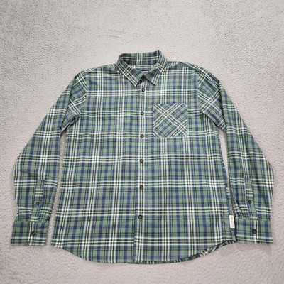 Outdoor Research Shirt Mens Large Green Check Button Up Kulshan Flannel Outdoor