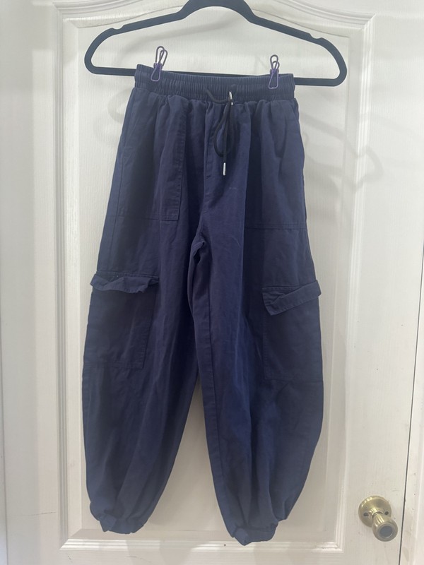 Girl's Blue Cargo Pants Size 14