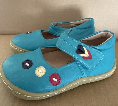 Livie & Luca Shoes Dots Aqua Blue Leather Size 11 New!