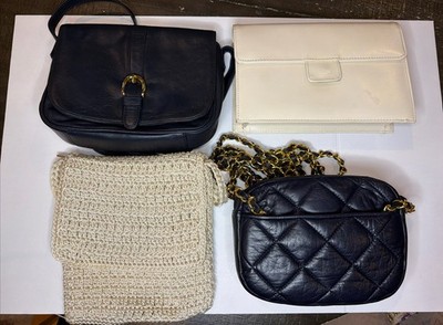 Lot of 4 Vintage Talbots Shoulder And Cross Body Bags Purses Navy And Cream