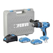 Fervi FB20ID3AB-22B Trapano avvitatore con percussione 20V 13mm con 2 Batterie 2