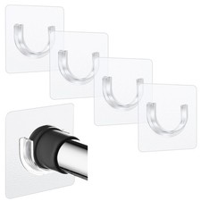 Sibba 4 Pack Shower Rod Holder with Strong Adhesive No Drilling Shower Curtain R