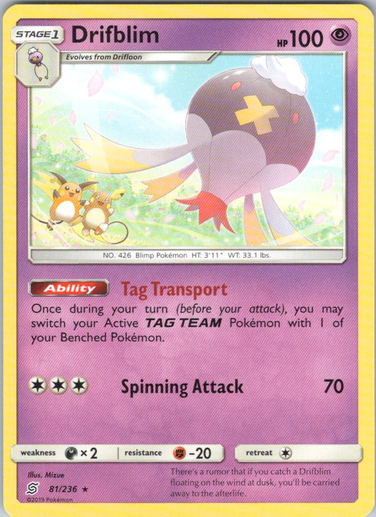 Drifblim #81/236 (LP) SM - Unified Minds SM11 Pokemon