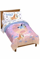 Bluey  Bingo 4-Piece Super Soft Toddler Bed Set - Microfiber Comforter  Sheets